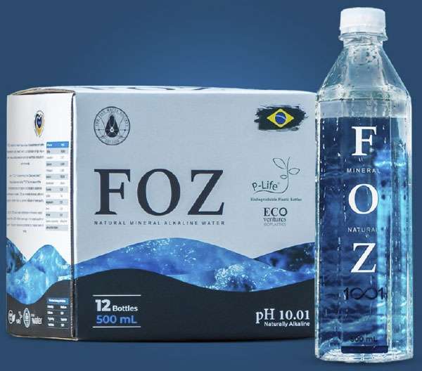 ‘Água Foz’ é a primeira no Brasil a adotar garrafa biodegradável produzida com o ativo orgânico P-Life 